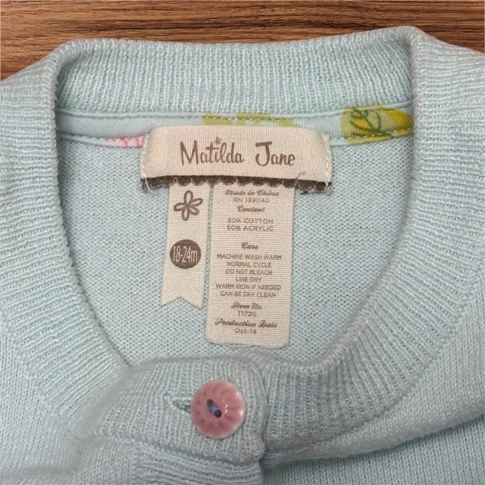 Matilda Jane Lake Queen Swan Button Down Cardigan Size 18-24M - Picture 6 of 7